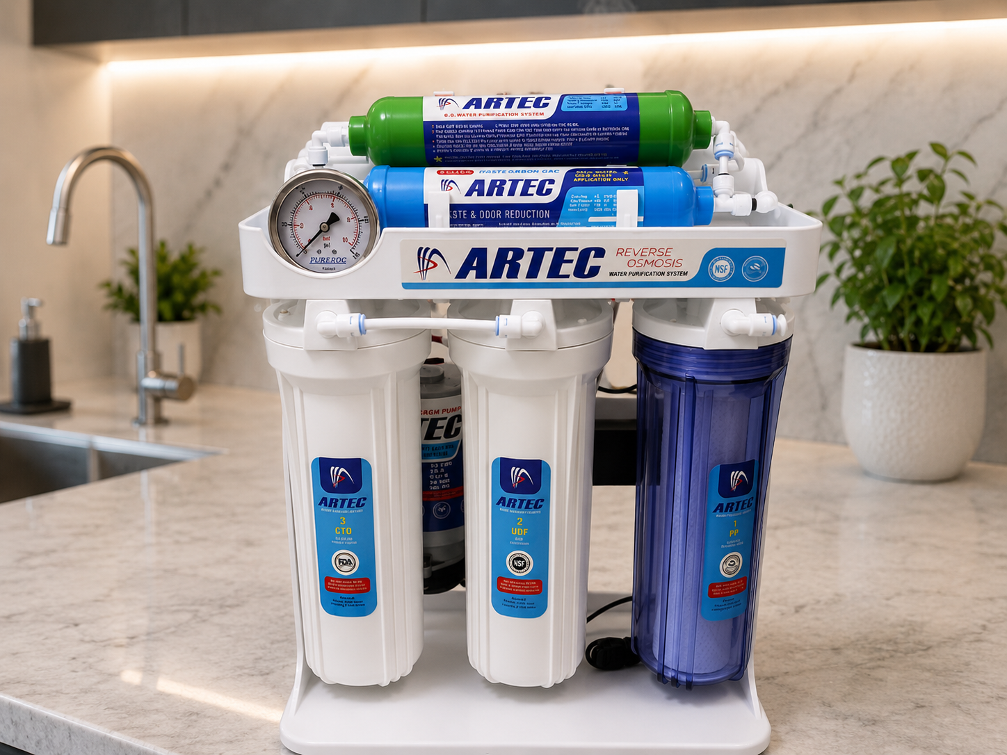 تصفیه آب آرتک ARTEC | دستگاه تصفیه آب خانگی اسمز معکوس
